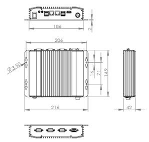 4G DDR4 Memory Fanless Box PC / eingebetteter Industriecomputer HLZ-B311M-J1900