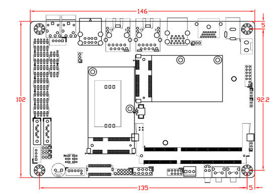 2LAN 6COM 8USB 3,5&quot;-Motherboard gelötet an Bord Intel J1900 CPU