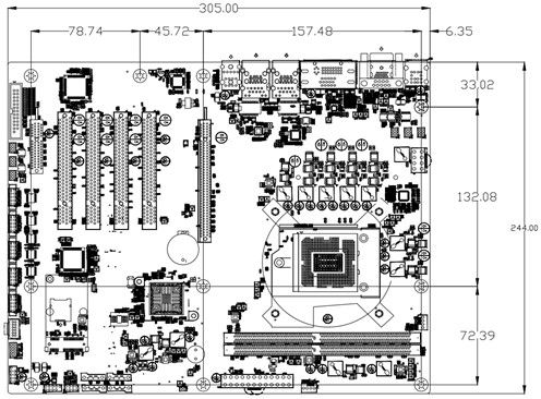 Intel H110 Industrial PC Mainboard Ddr4 6 Com 3 Lan 1 × PCIE X16 2 × PCIE X4 4 × PCI