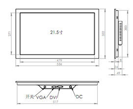 21.5-Zoll-TFT-Touch-Industrial Display-Monitore Optionale VGA-DVI-HDMI-Schnittstelle