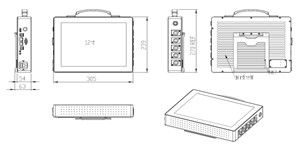 12.1 Industriebildschirme ohne Lüfter Aluminiumlegierung Portable Industrial Computer