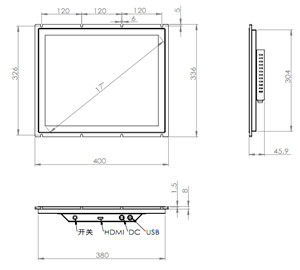 300 cd/M2 Industrieller Touchscreen 10 Zoll Anzeige 24 V Gleichspannung