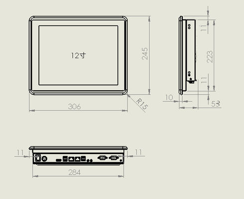 400cd/M2 Helligkeit Industrielles Touchscreen-Display VESA Montage Auflösung 1024x768